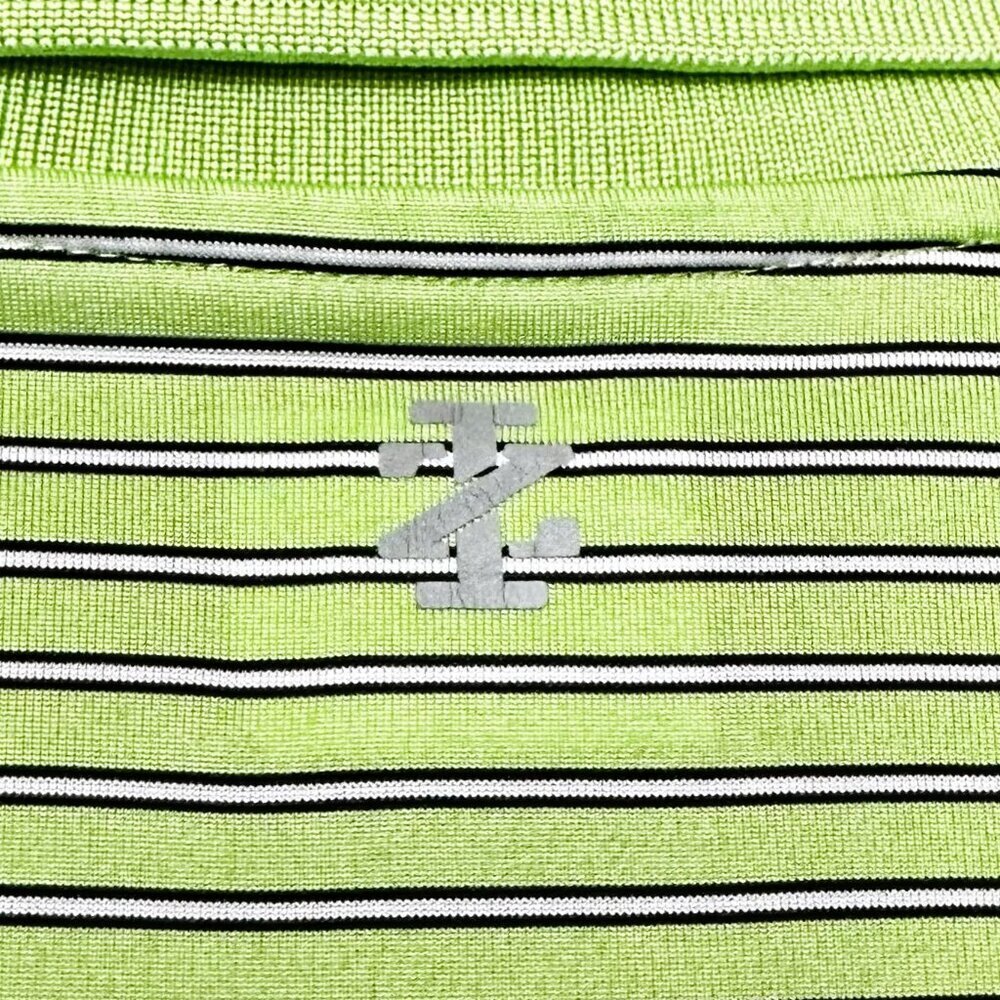 Men's Izod Golf Polo Size XL TG Green With Black & White Strips - Picture 5 of 7